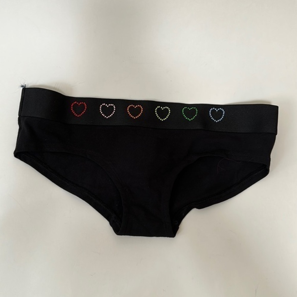 NWT Victoria’s secrets Pink Logo Black Hipster SzS